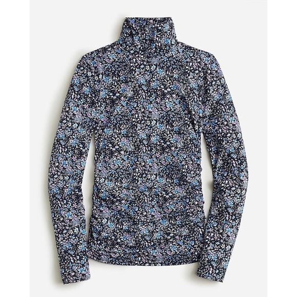J.Crew Ruched Matte Jersey Turtleneck Coventry Floral Size Medium - Picture 10 of 10